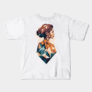 geometric woman from behind Kids T-Shirt